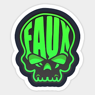 Faux Skull - Green Sticker
